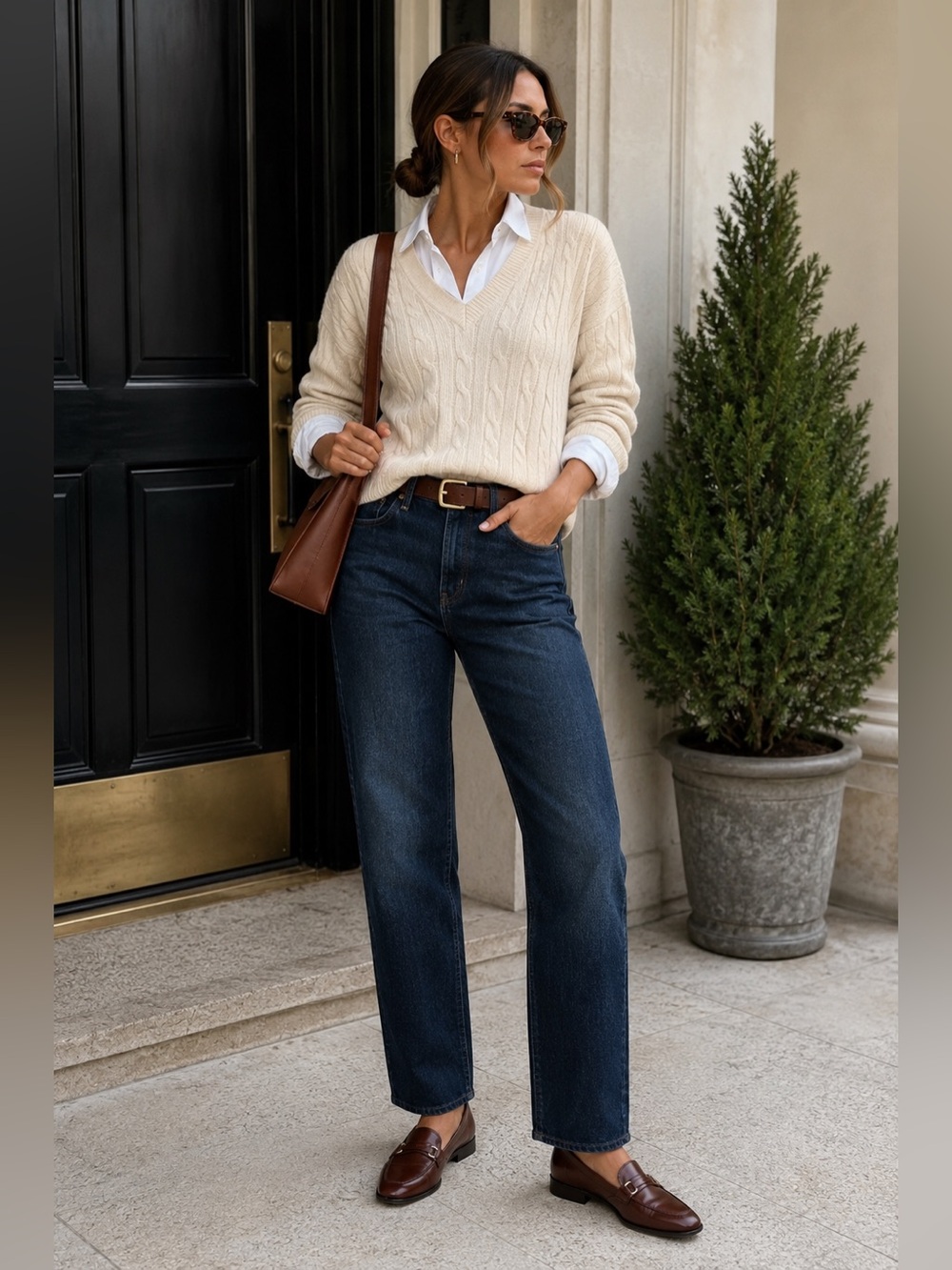 SPANX Slim-X Ankle Jeans Women’s 14/32 Dark Wash Straight Leg Shaping Denim